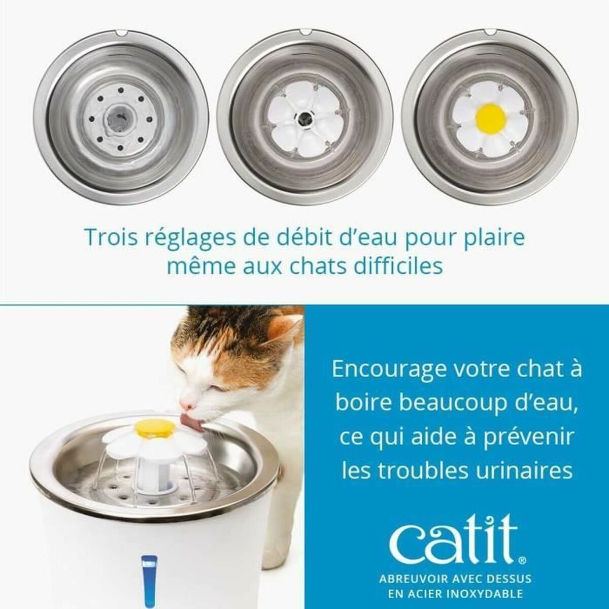Fontaine pour Animaux de Compagnie Catit Blanc Plastique/Acier inoxydable