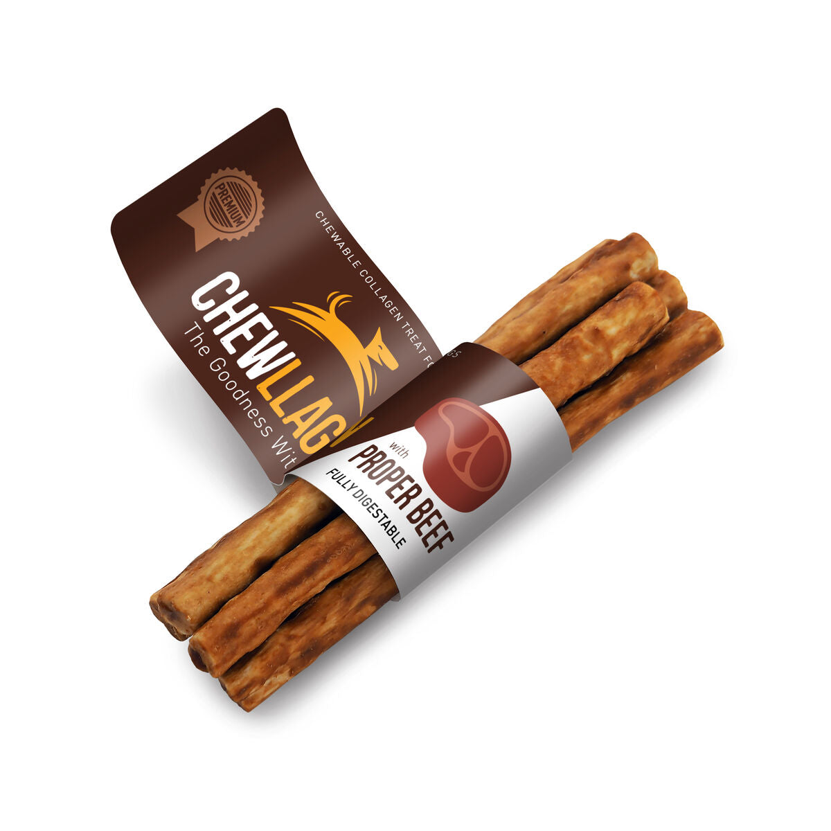 Snack pour chiens Chewllagen Veau Viande de bœuf (40 Unités)
