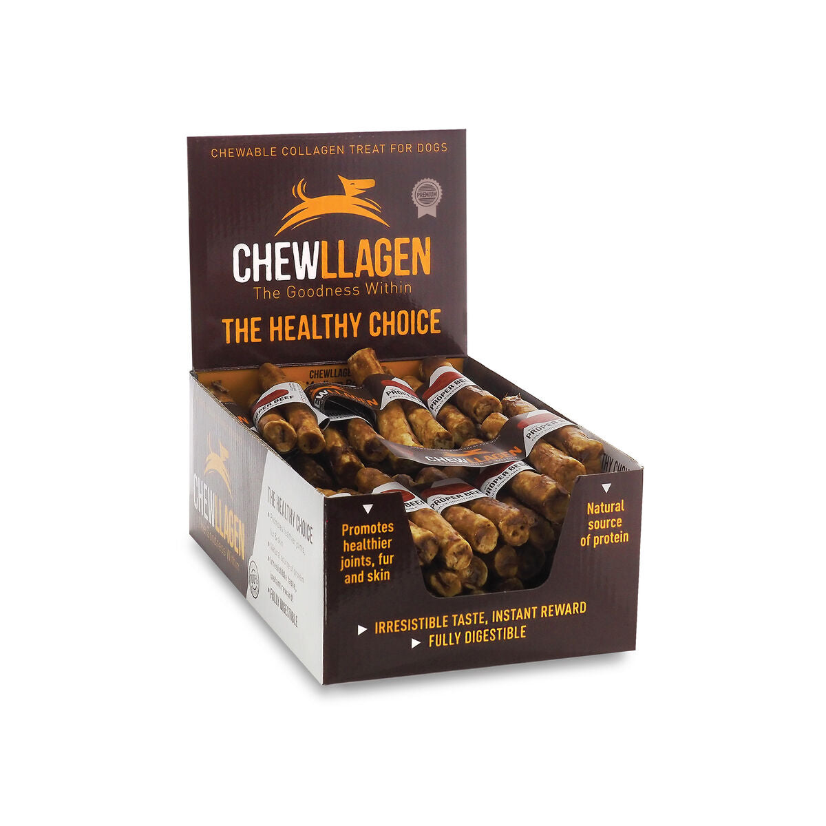 Snack pour chiens Chewllagen Veau Viande de bœuf (35 Unités)