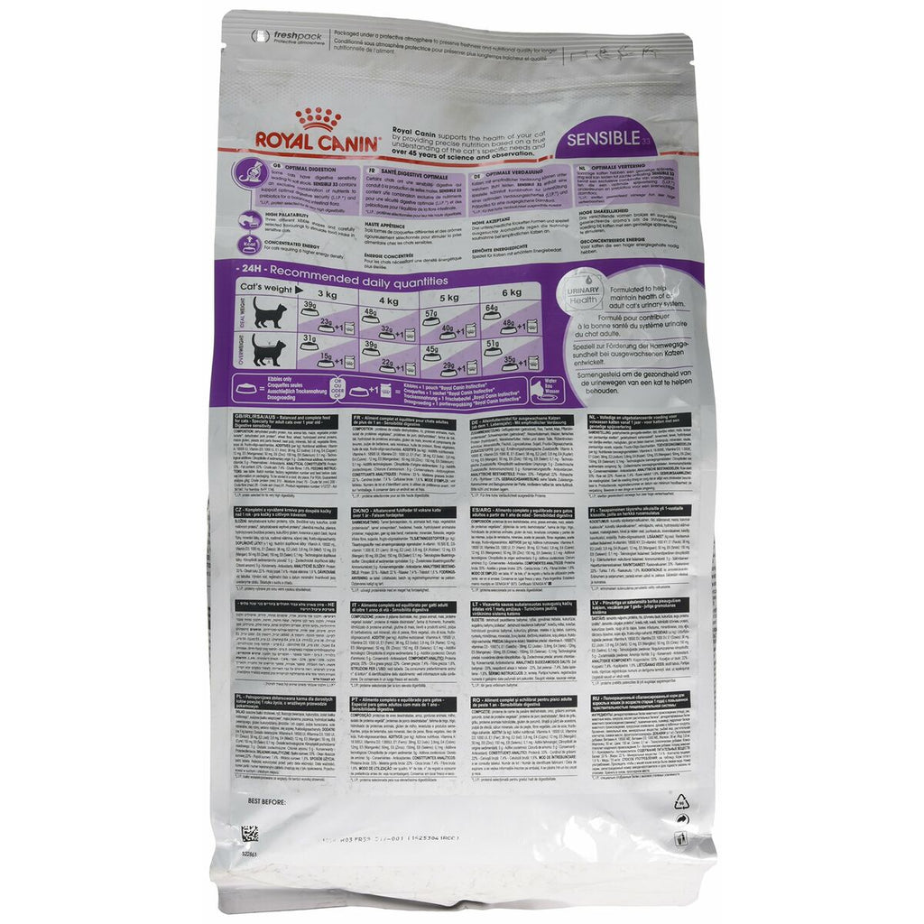 Aliments pour chat Royal Canin Sensible 33 Adulte Poulet Riz Oiseaux 4 Kg