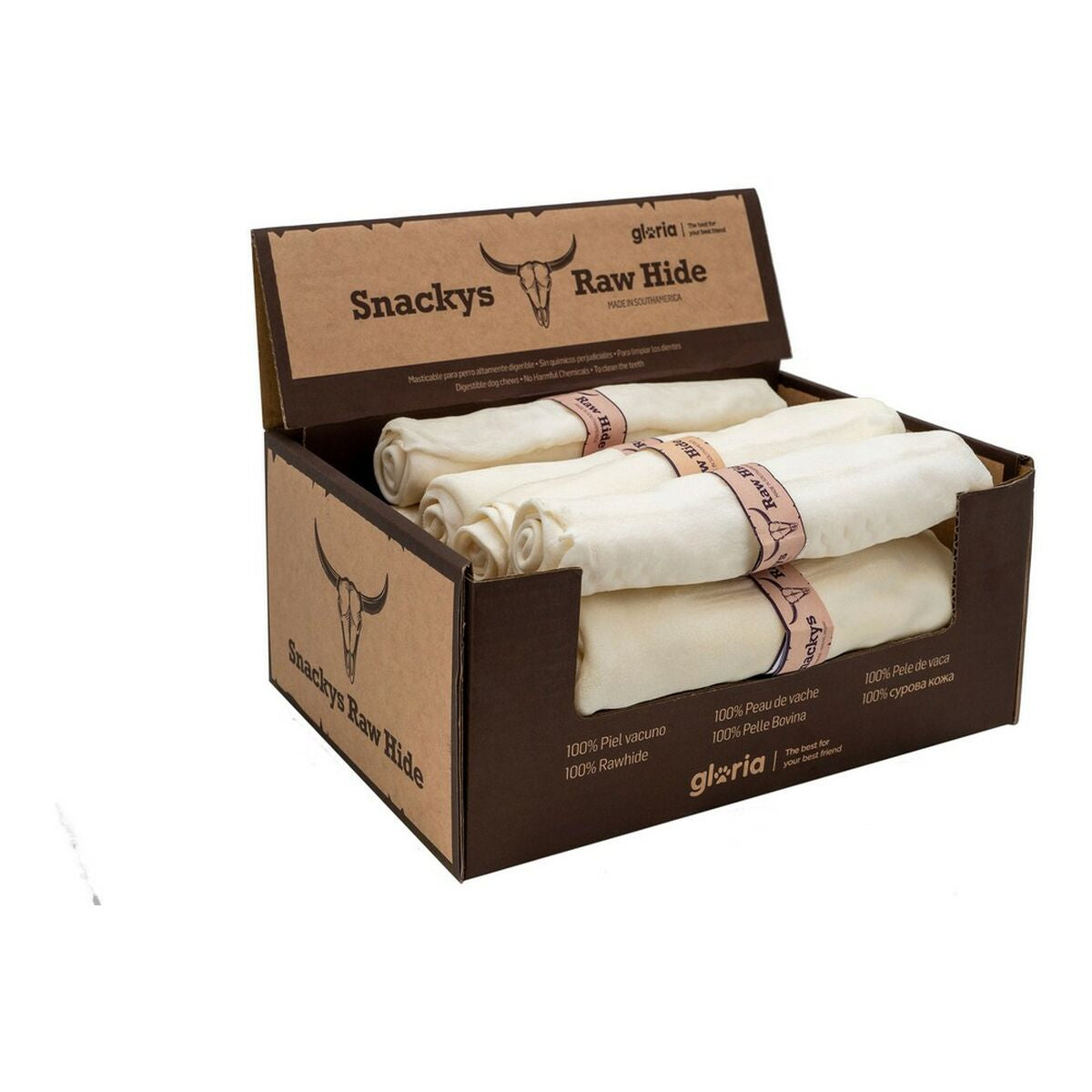 Snack pour chiens Gloria Snackys Rawhide Veau 20-23 cm Rouleau