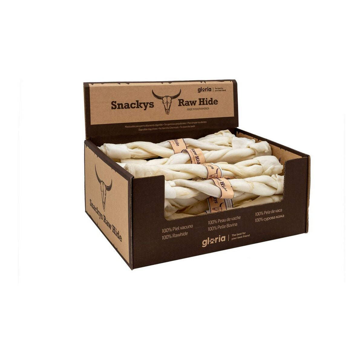 Snack pour chiens Gloria Rawhide Sticks Veau Masticable 20 Unités